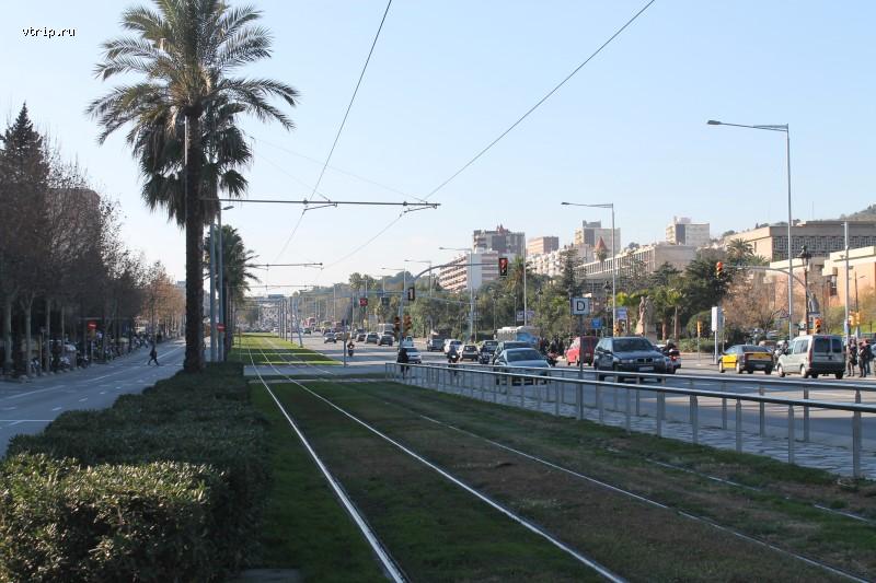 Трамвайные пути на проспекте Диагональ