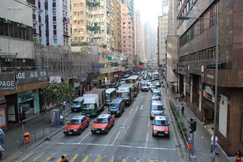 Вид на улицы Гонконга.