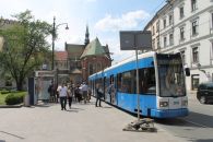 Трамвай в центре Кракова