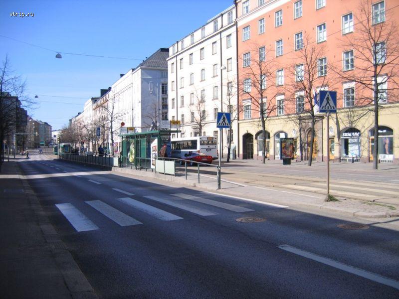 Трамвайная остановка в Хельсинки