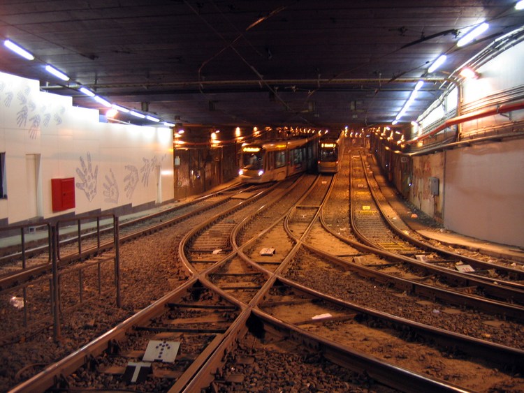 Подземный участок брюссельского трамвая