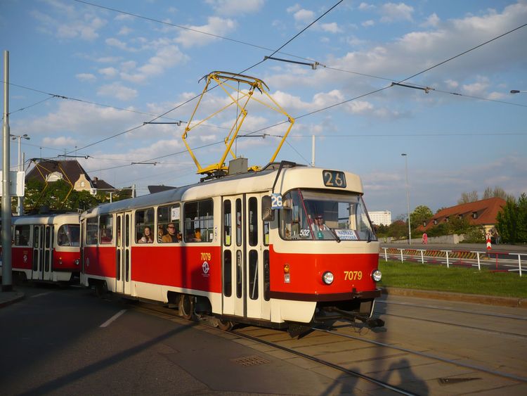 Трамвай Tatra T3 в Праге
