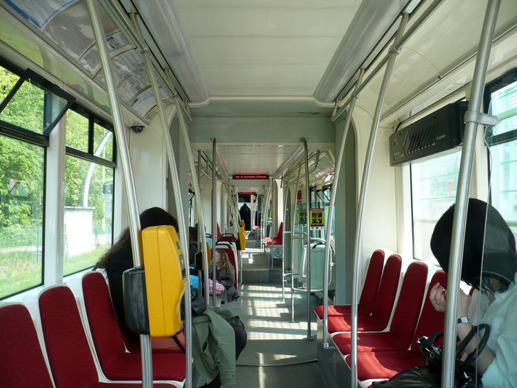 Внутри трамвая