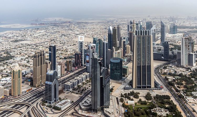 Столица ОАЭ - Дубай с воздуха