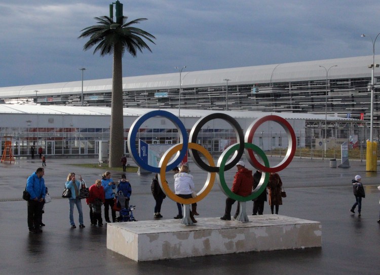 Олимпийский кольца в Олимпийском парке